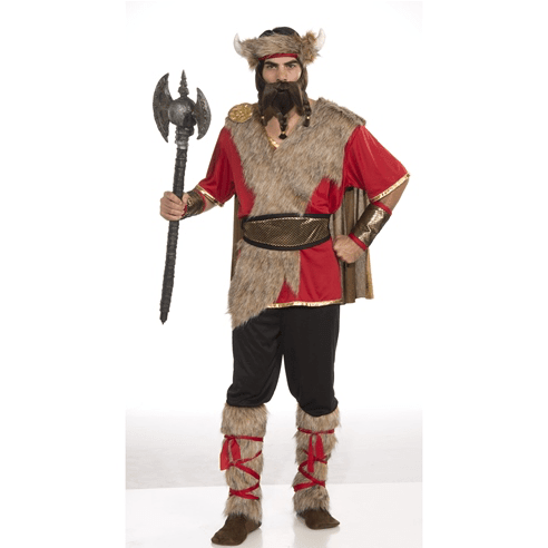 Brown Warrior Beard And Mustache Set