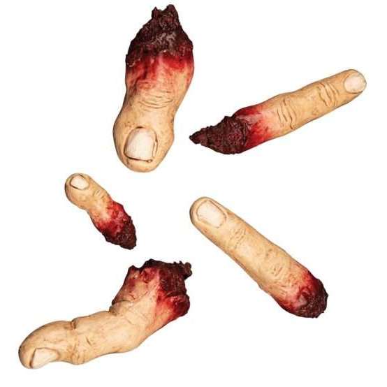 Bloody Severed Fingers Prop 5 Pack