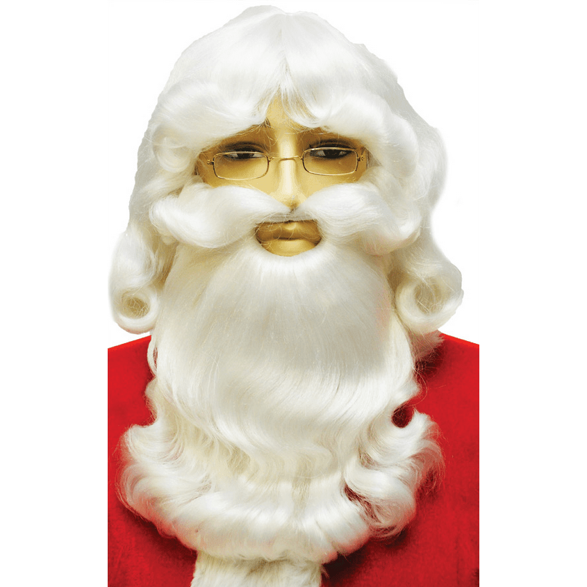 Santa Set White Beard, Mustache and Wig