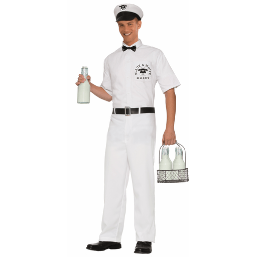 1950s All White Milkman Adult Costume