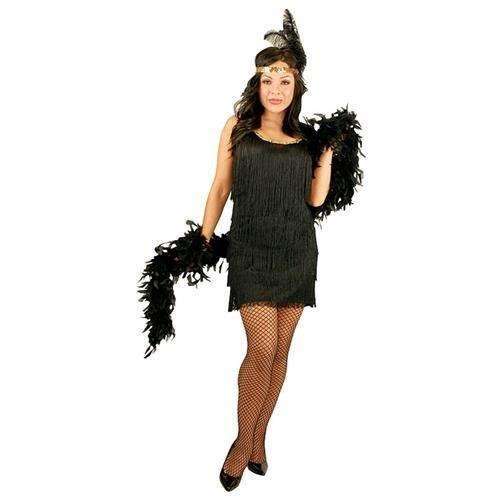 Black Fashion Flapper Dress Plus Size Adult Costume