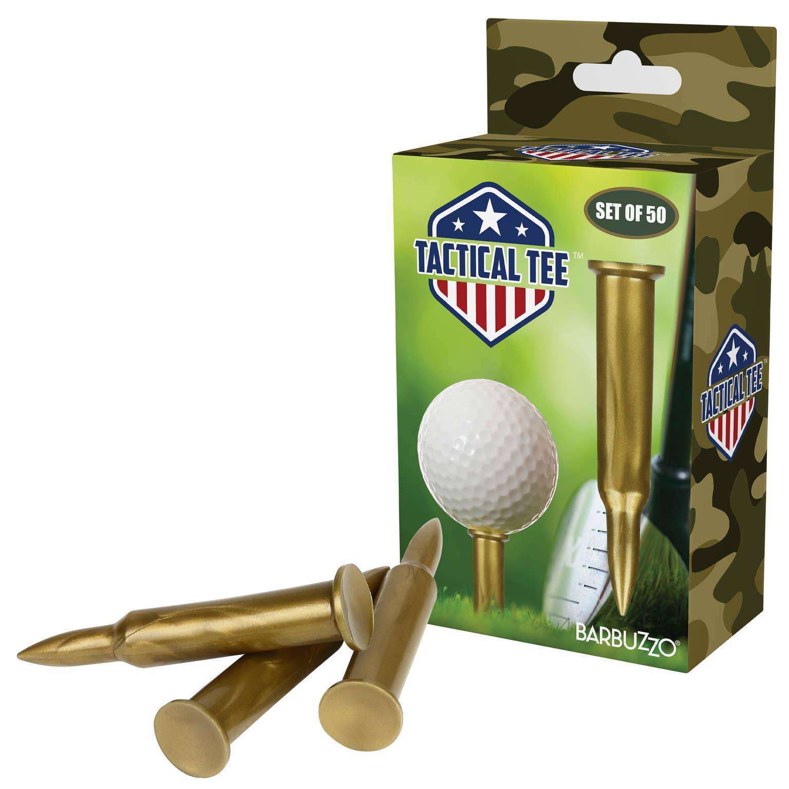 Tactical Golf Tees - Set of 50 Bullet Shaped Golf Tees