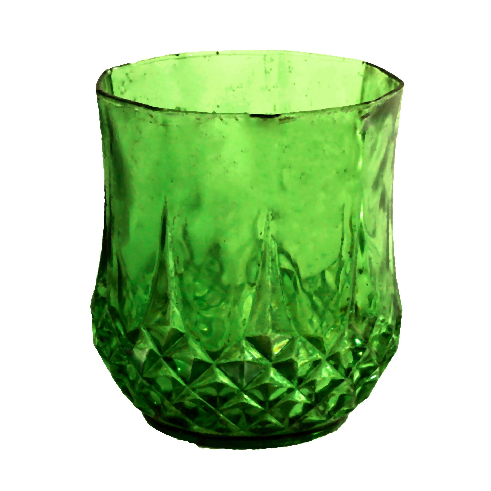 SMASHProps Breakaway Crystal Cut Tumbler Glass - DARK GREEN translucent - Dark Green Translucent