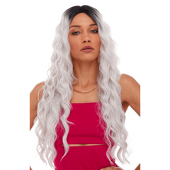 Celestial Silver Lacefront Wig with Dark Roots