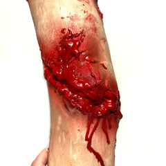 Bloody Severed Leg Flexible Foam Rubber Special Effects Prop