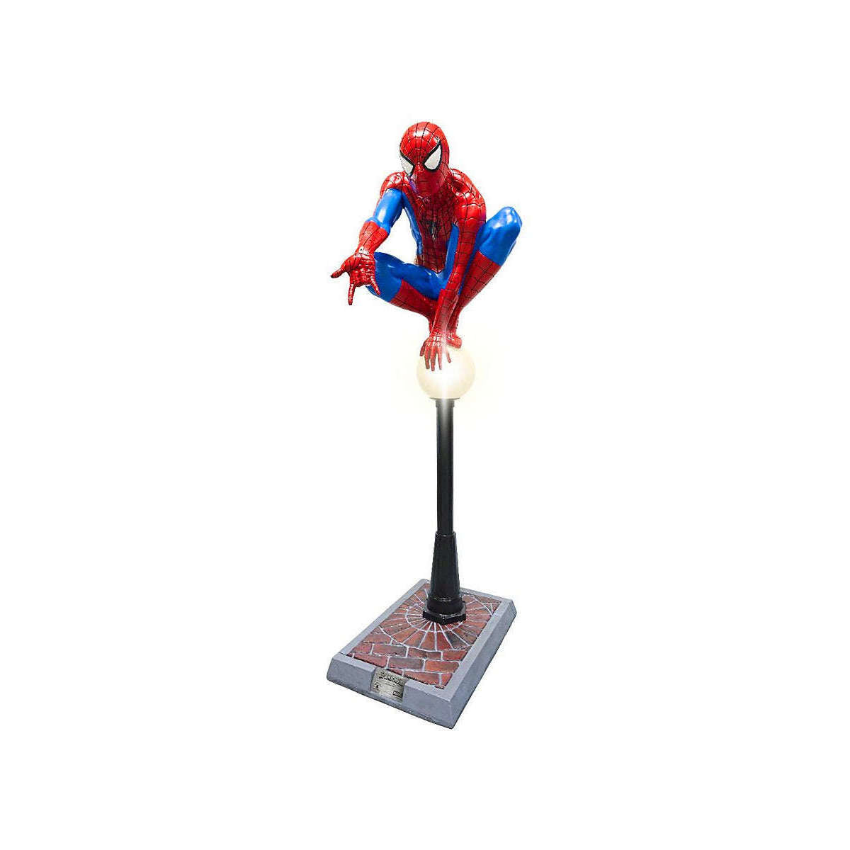 Life-Size Spider-Man on Light Post Prop Statue