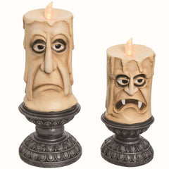 Resin Light Up Spooky Candles - Set of 2