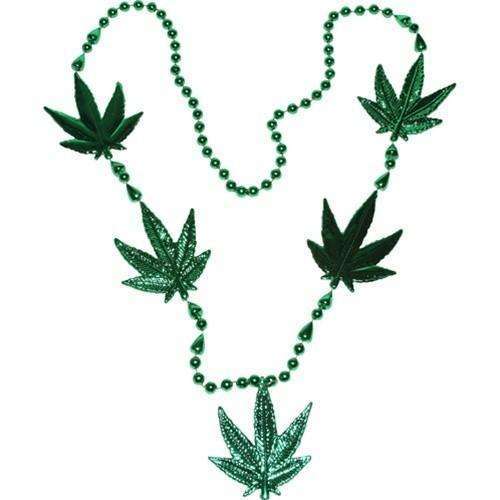42" Marijuana Leaf Beaded Necklace