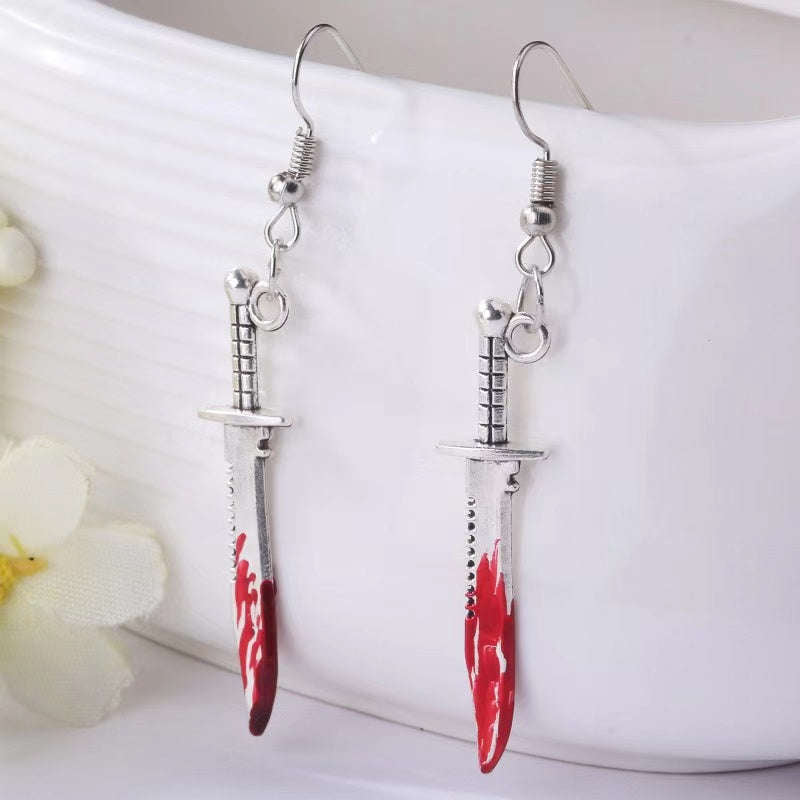 Crime Of Passion Bloody Knife Earrings