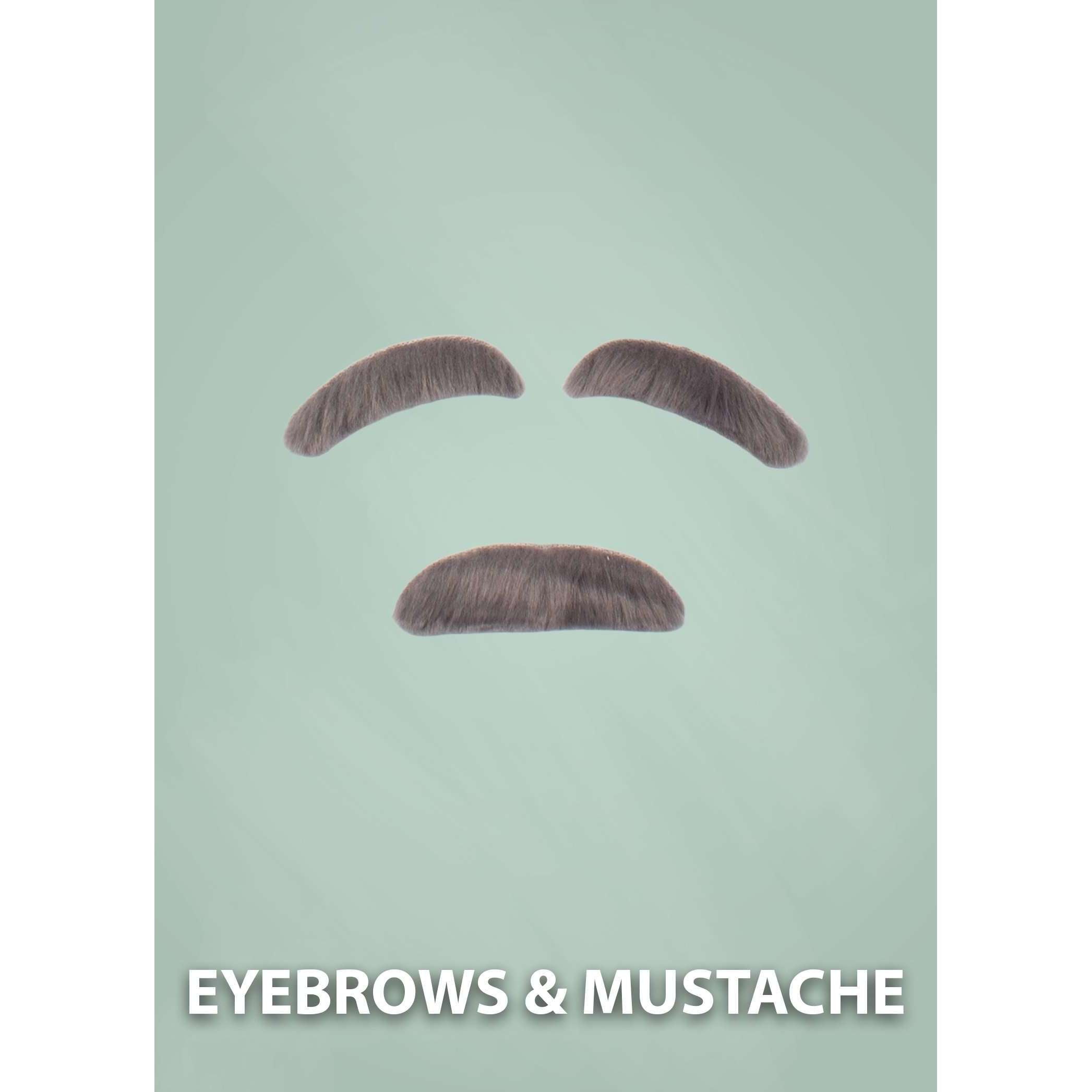 Scientist Accessory Kit w/ White Wig, Eyebrows & Mustache