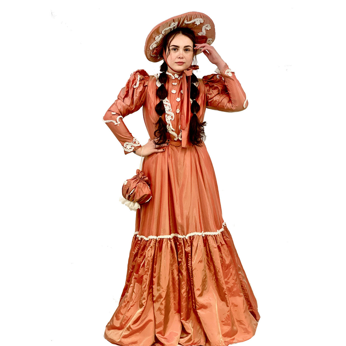 Victorian Stunning Lady in Peach Adult Costume