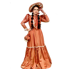 Victorian Stunning Lady in Peach Adult Costume