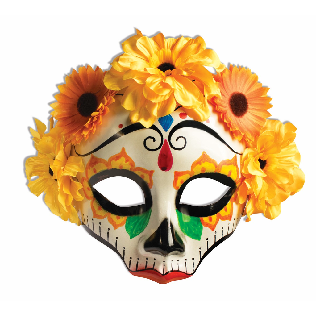 Day of the Dead Mask With Flowers