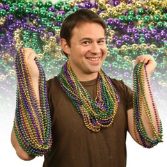 Mardi Gras Spiral 12 pc Assorted Beads