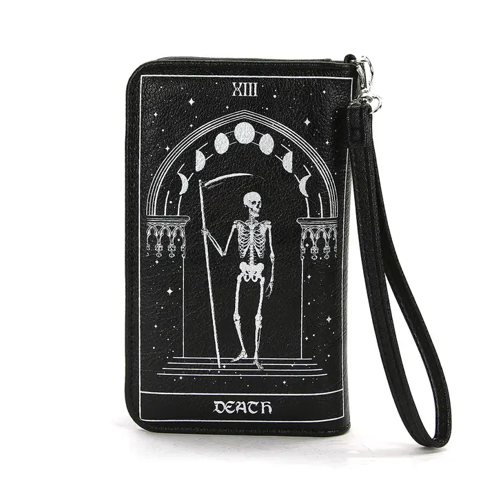 The Moon / Death Tarot Card Wallet with Zipper