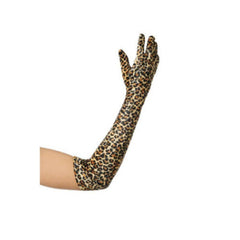 20.5" Sexy Velour Leopard Gloves