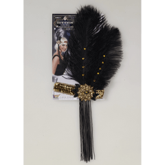 Gold & Black Deluxe Flapper Headband