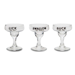 Lick, Swallow & Suck Tequila Shot Glasses Set