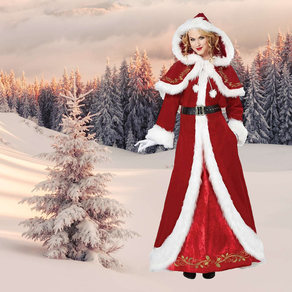 white christmas dresses Mrs. Claus Premium Gold Trimmed Adult Costume – AbracadabraNYC