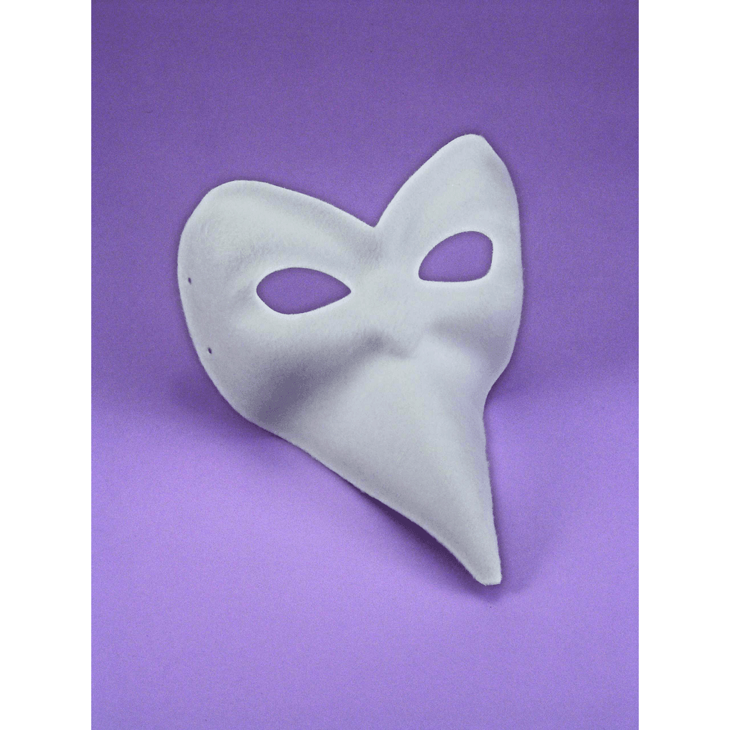 White Venetian Mask with Long Nose