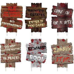 Yard Signs Halloween Decorations - 6 Pieces