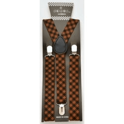 Brown Argyle Suspenders