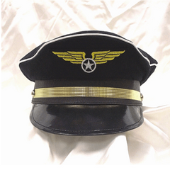 Navy Cotton Pilot Hat