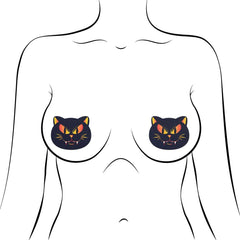 Kitty Cat: Black Vampire Halloween Kitty Cat Nipple Pasties