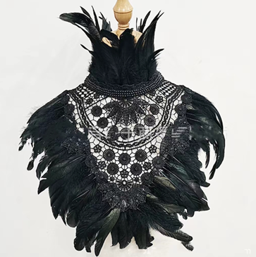 Black Feathered Gothic Shawl