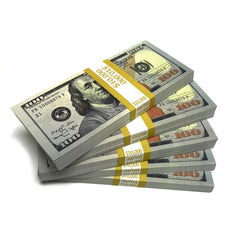 Money Prop - New Style $100 Crisp New $50,000 Blank Filler 5-Stack Package