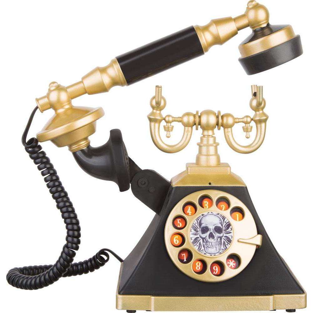 Tabletop Telephone Lifting Spooky Handle w/ Sounds