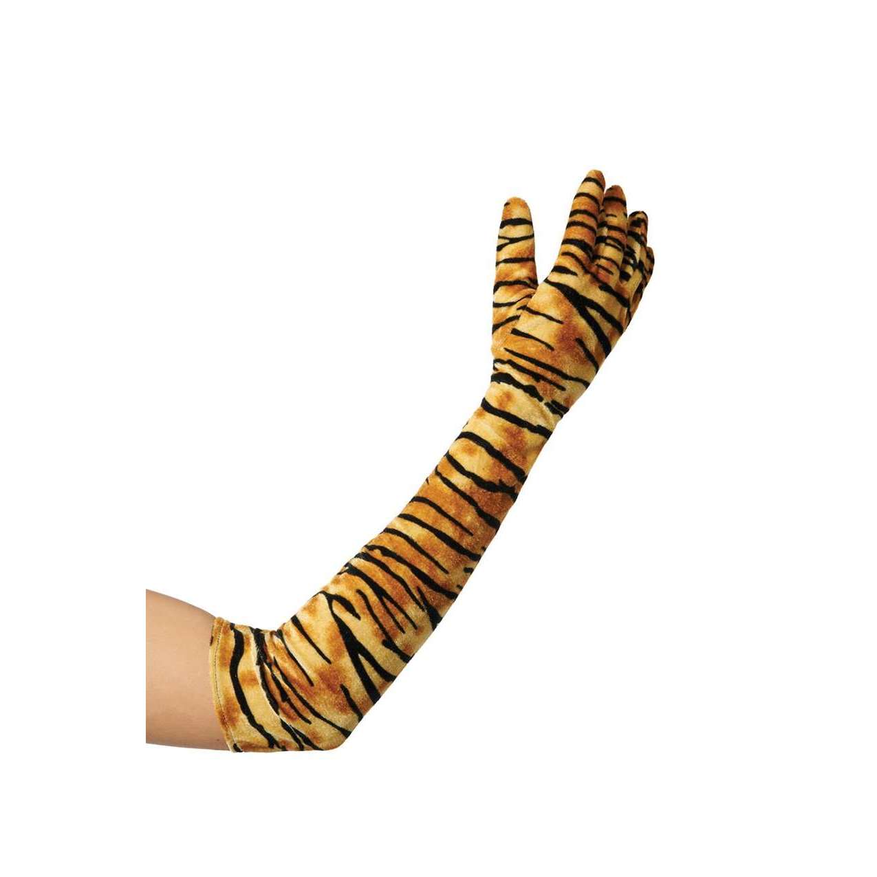 20.5" Sexy Velour Tiger Gloves