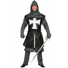 All Black Medieval Knight High End Adult Costume