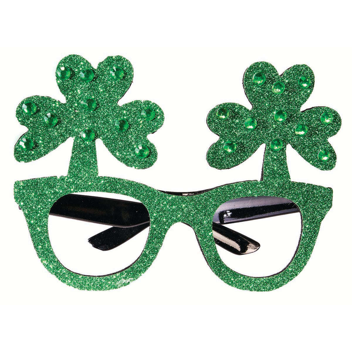 St Patrick's Day Glitter Shamrock Glasses
