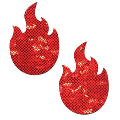 Disco Red Flames Nipple Pasties