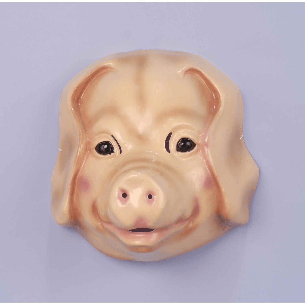 Plastic Pig Mask w/ Elastic Band