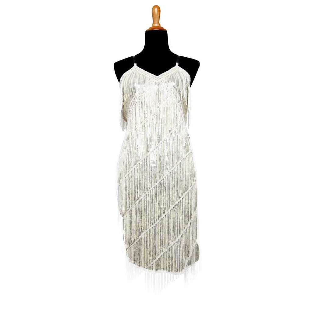 Fringed White Flapper Dress