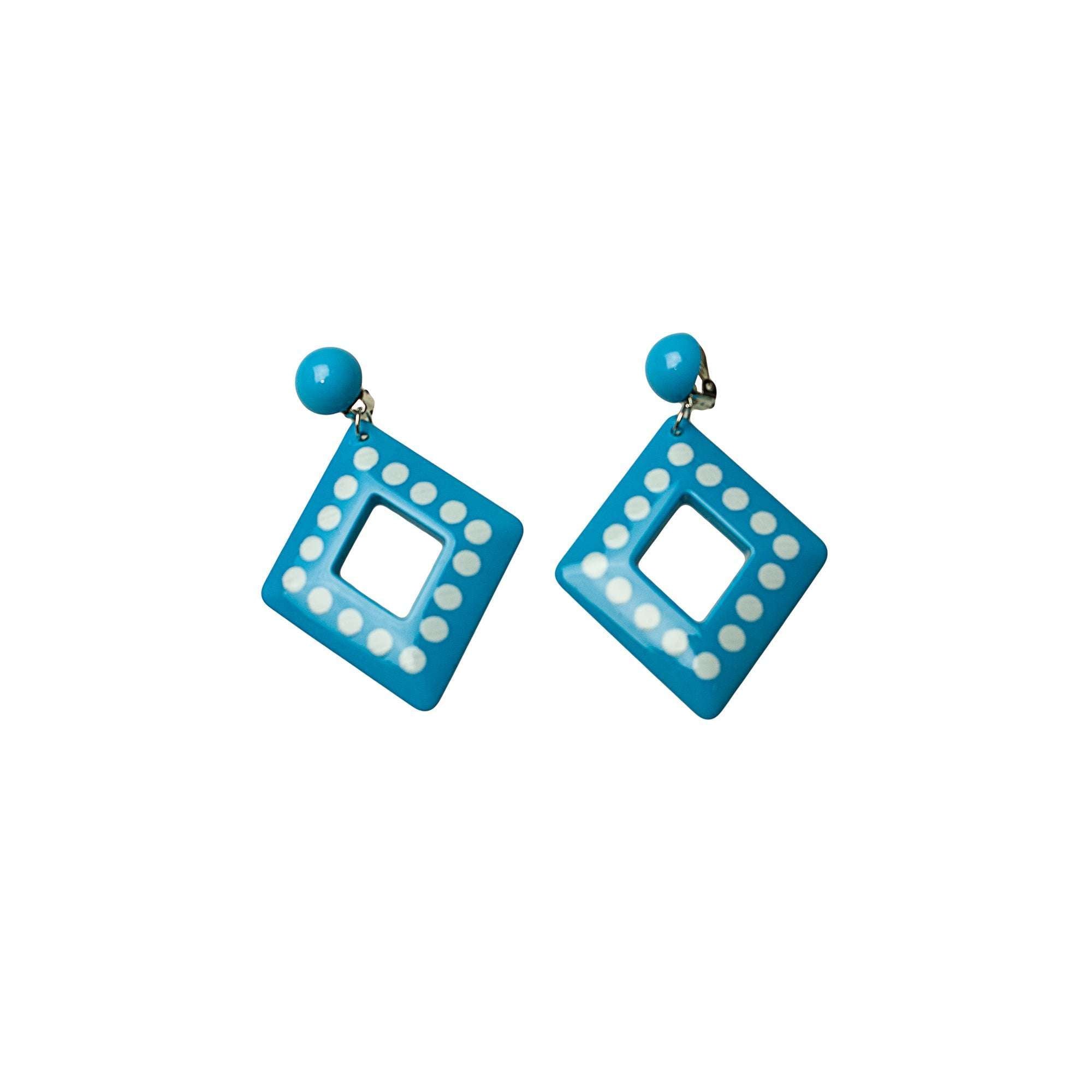 Polka Dot Diamond Mod Clip On Earrings