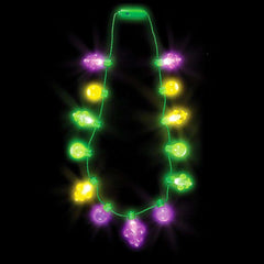 25" Light Up Mardi Gras Fleur De Lis Necklace
