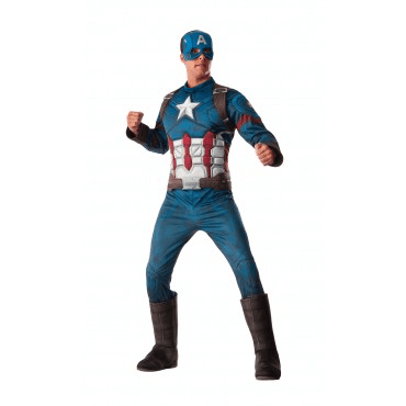 Avengers Civil War Captain America Adult Costume w/ Muscle chest