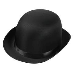 Classic Black Satin Adult Derby Hat