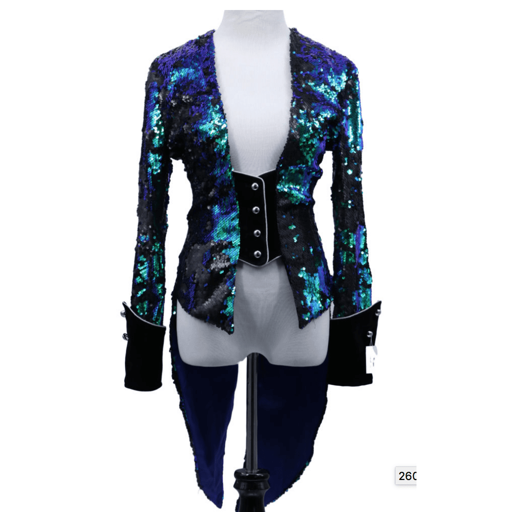 Peacock Blue Sequin Tailcoat