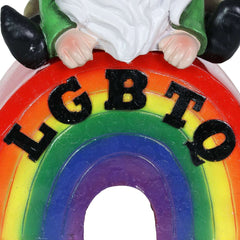 Gnome on LGBTQ Glowing Rainbow Statuary