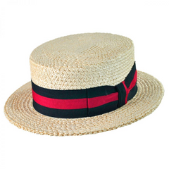 Natural Italian Straw Skimmer Hat