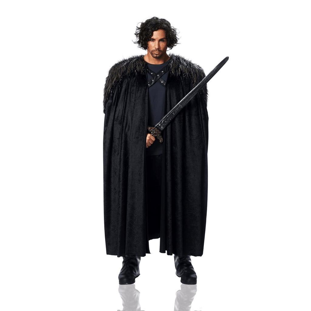 Black Faux Fur Medieval Adult Cape
