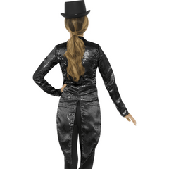 Dazzling Black Sequin Adult Tailcoat Jacket