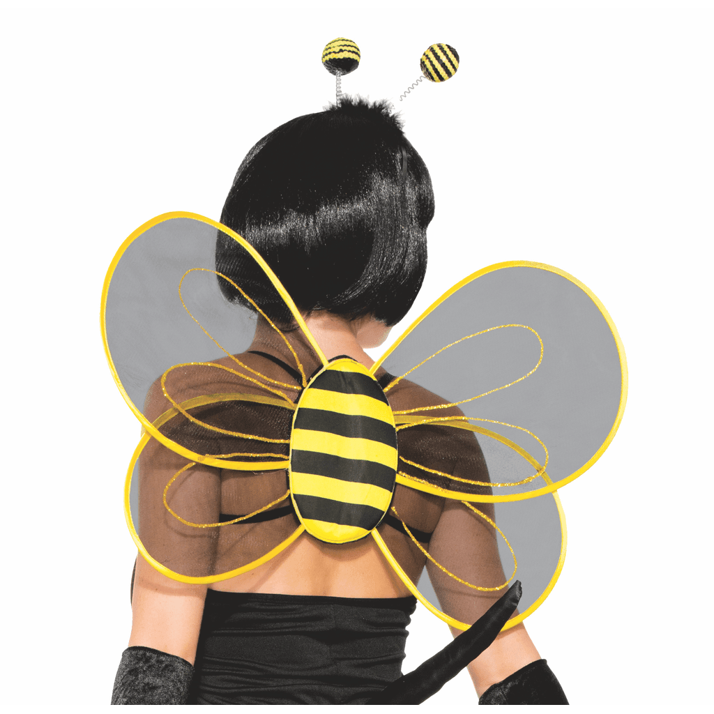 Black mesh BumbleBee Wings Costume Accessory