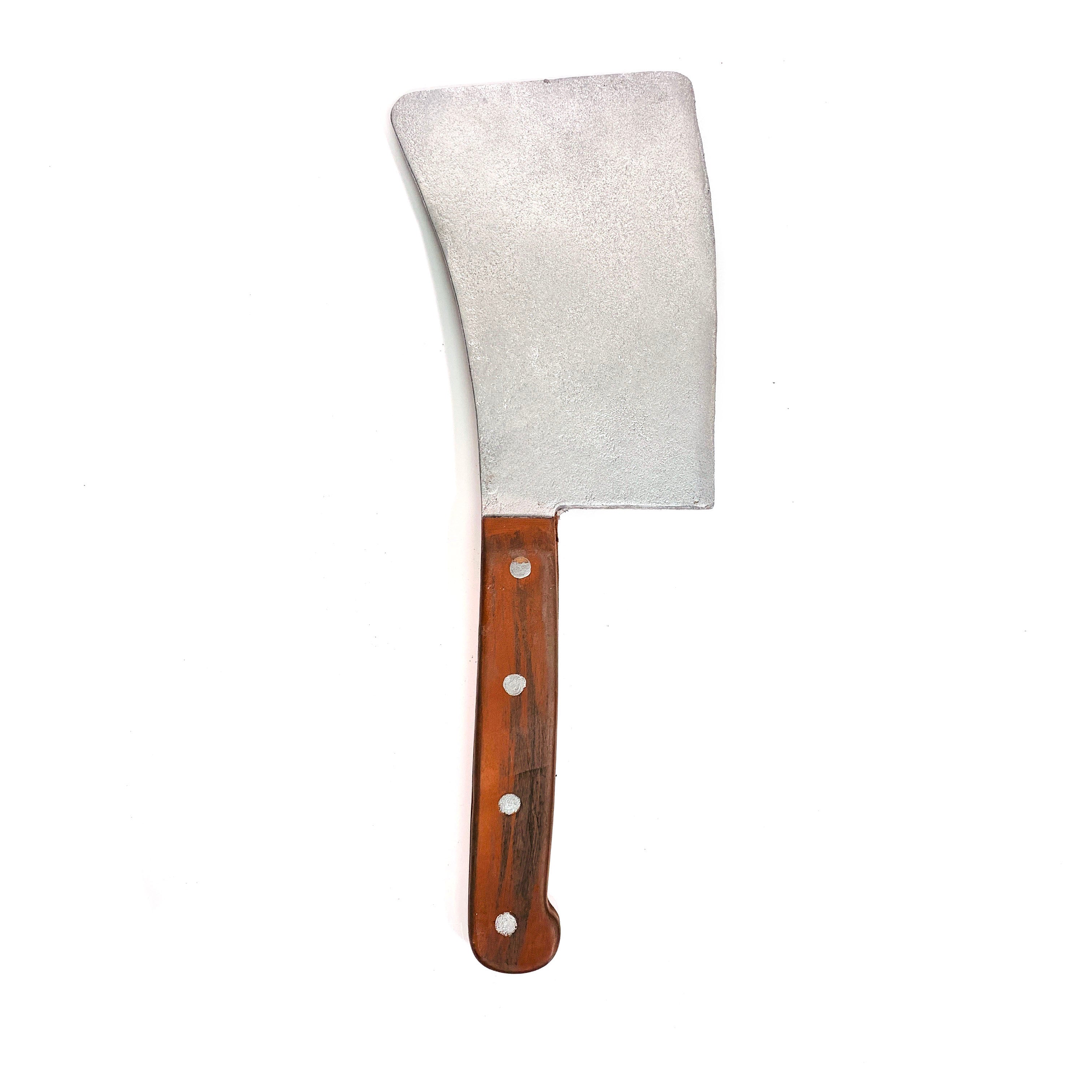 Extra Large Foam Rubber Butcher's Cleaver - NEW - Silver Blade with Brown Handle