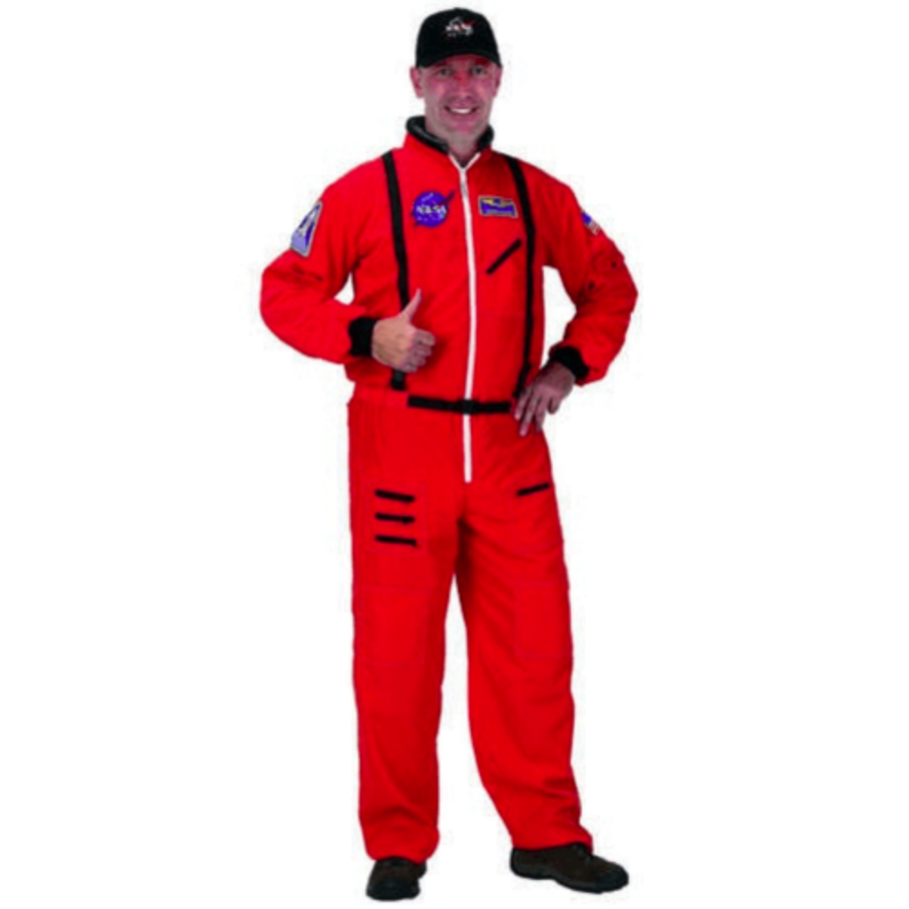 Classic Orange Astronaut Suit & Cap Adult Costume