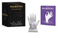 Palmistry Mini Porcelain Palm w/ Clear Quartz Crystal & Illustrated Guidebook